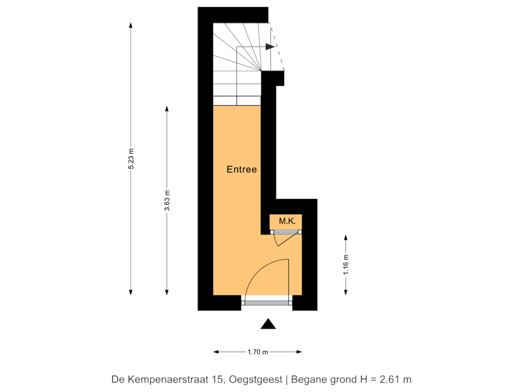 Bekijk plattegrond van Begane grond van de Kempenaerstraat 15