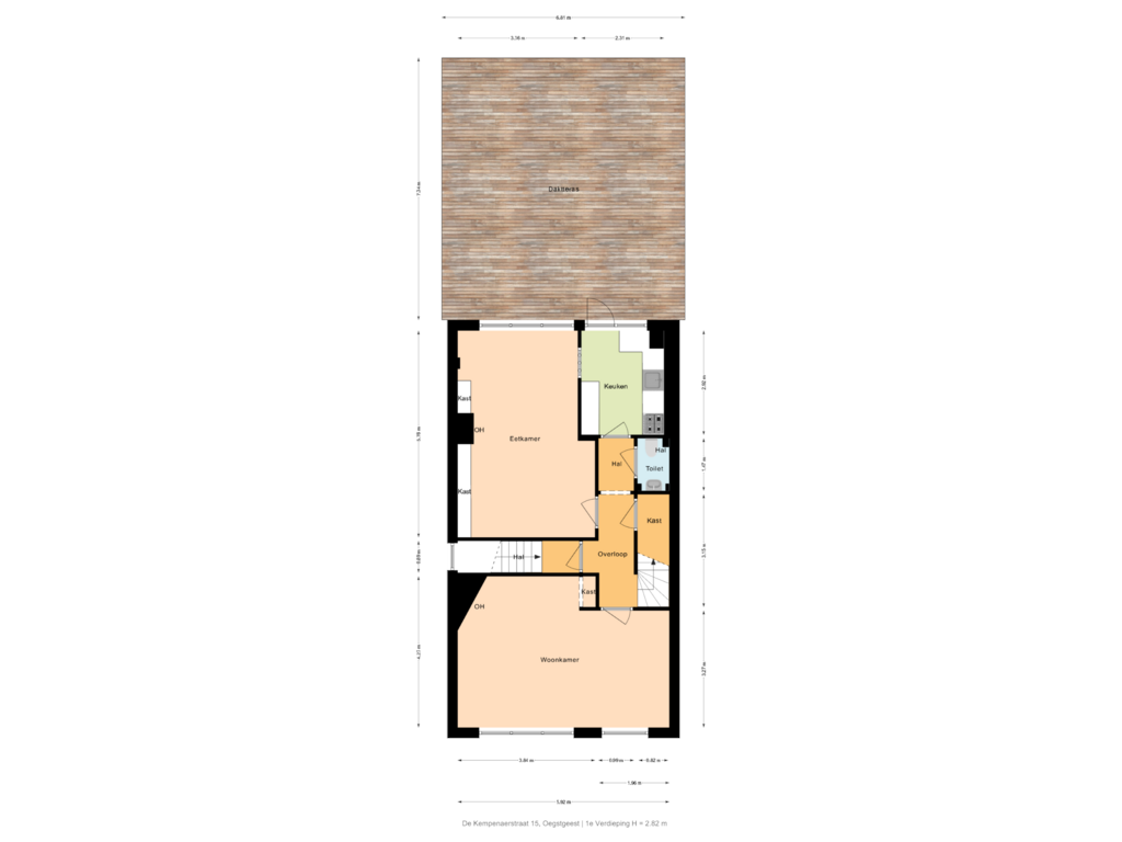 Bekijk plattegrond van 1e Verdieping van de Kempenaerstraat 15