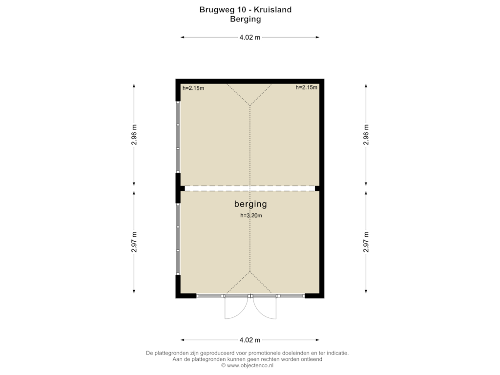 Bekijk plattegrond van Berging van Brugweg 10