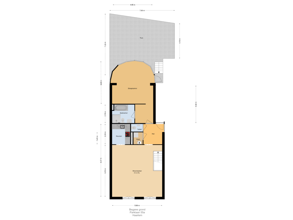 Bekijk plattegrond van Begane grond van Parklaan 55-A