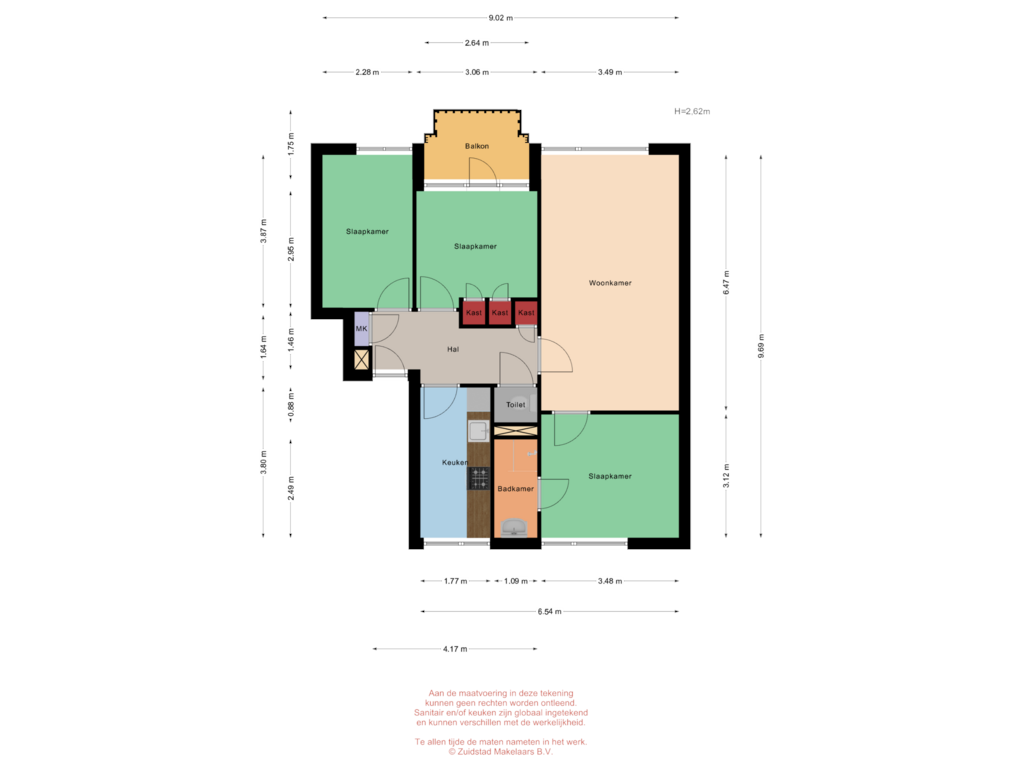 View floorplan of Hanrathstraat 27 - 4e verdieping of Hanrathstraat 27