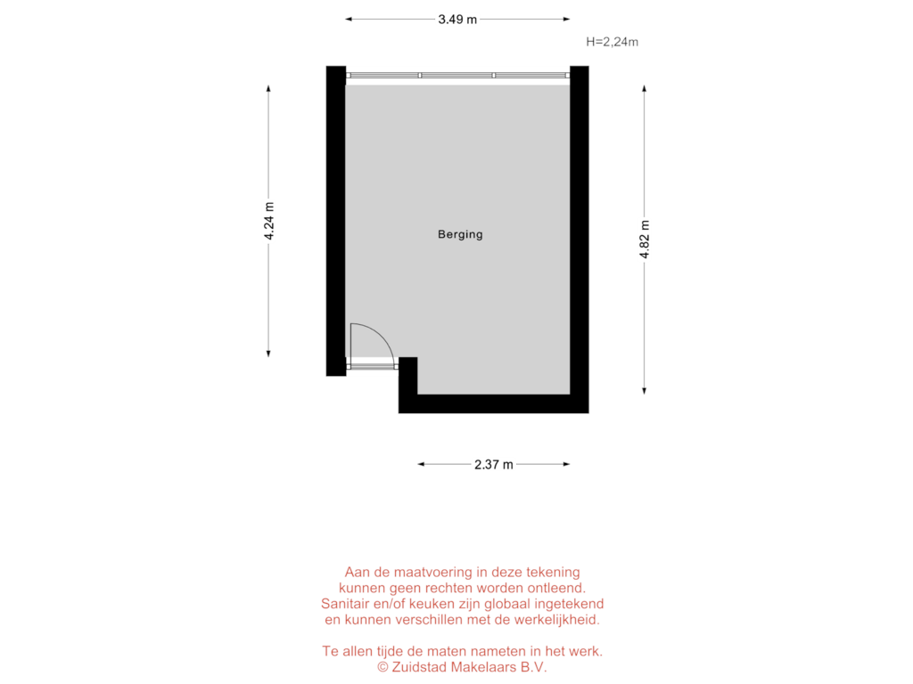 View floorplan of Hanrathstraat 27 - Berging of Hanrathstraat 27