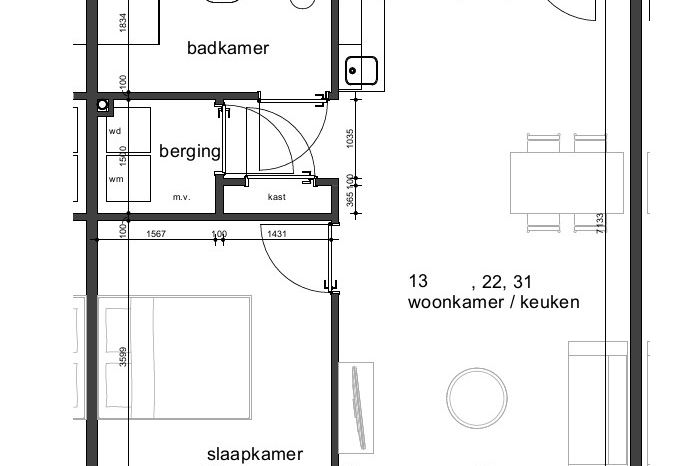 Bekijk foto 3 van 2-kamer appartement (Bouwnr. 13)