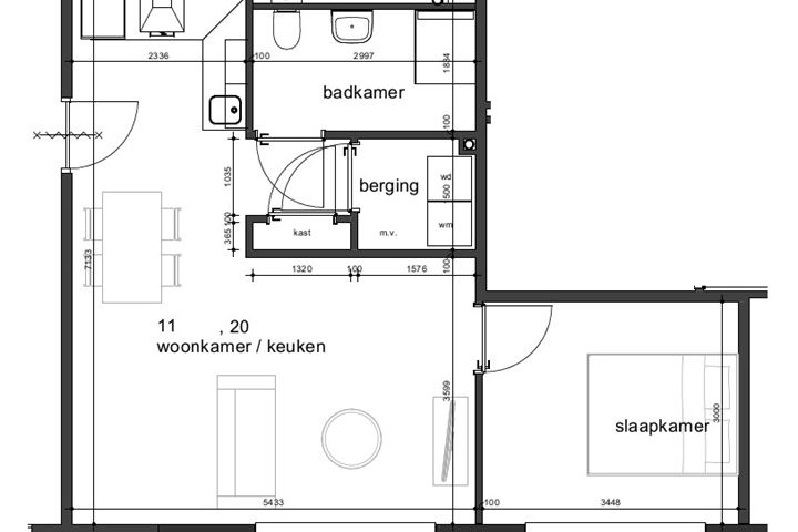 Bekijk foto 2 van 2-kamer appartement (Bouwnr. 20)