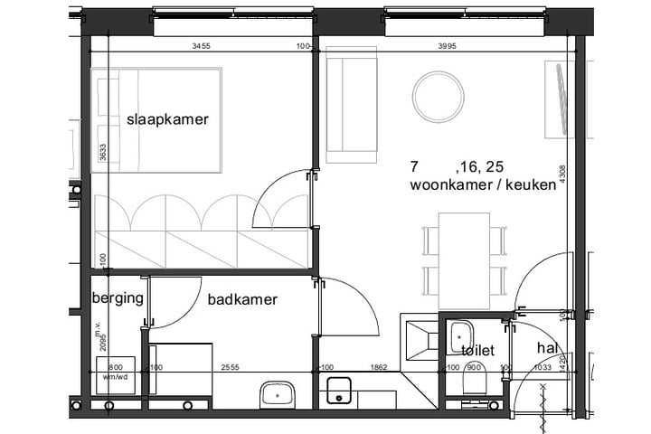 Bekijk foto 2 van 2-kamer appartement (Bouwnr. 25)