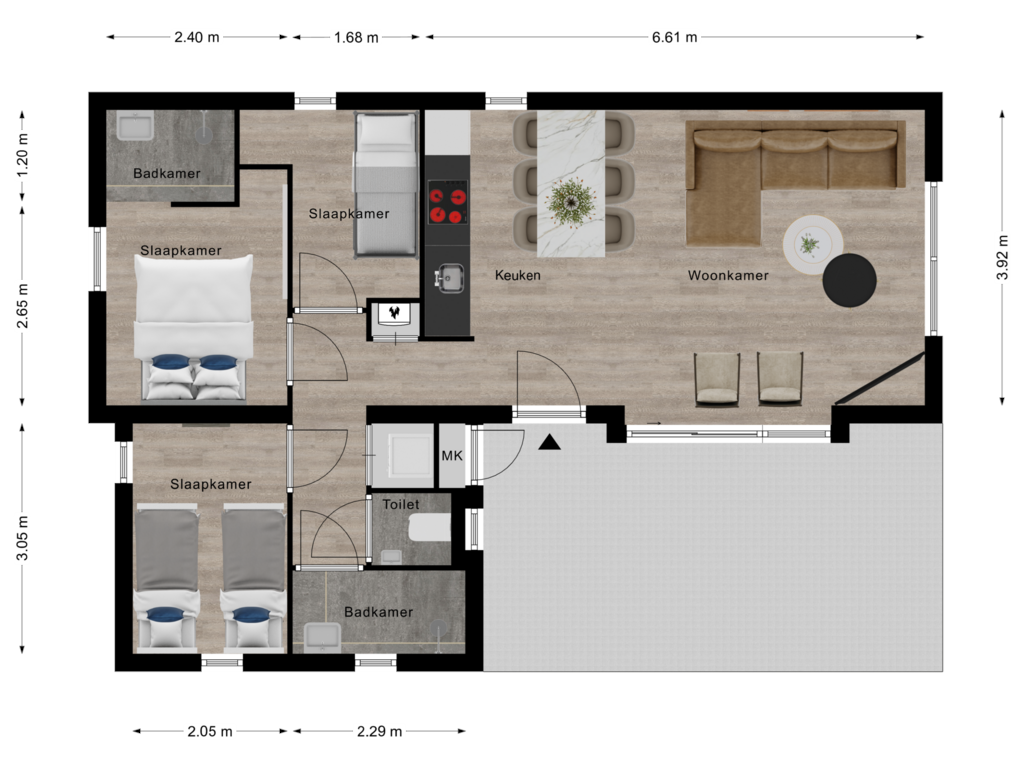 View floorplan of Begane Grond of Zeedijk 24-197