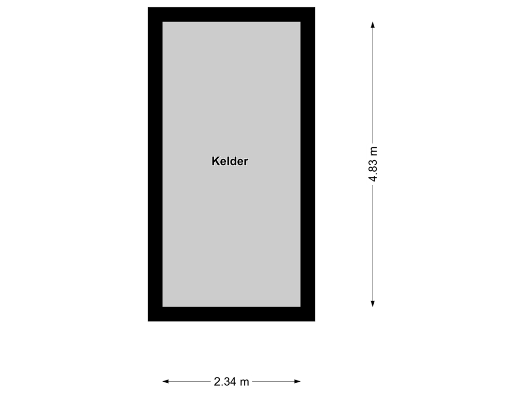 View floorplan of Kelder of Cattenhagestraat 38