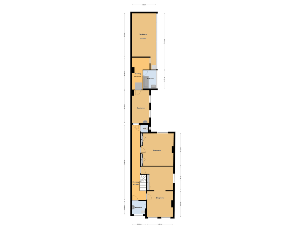 View floorplan of Eerste Verdieping of Cattenhagestraat 38