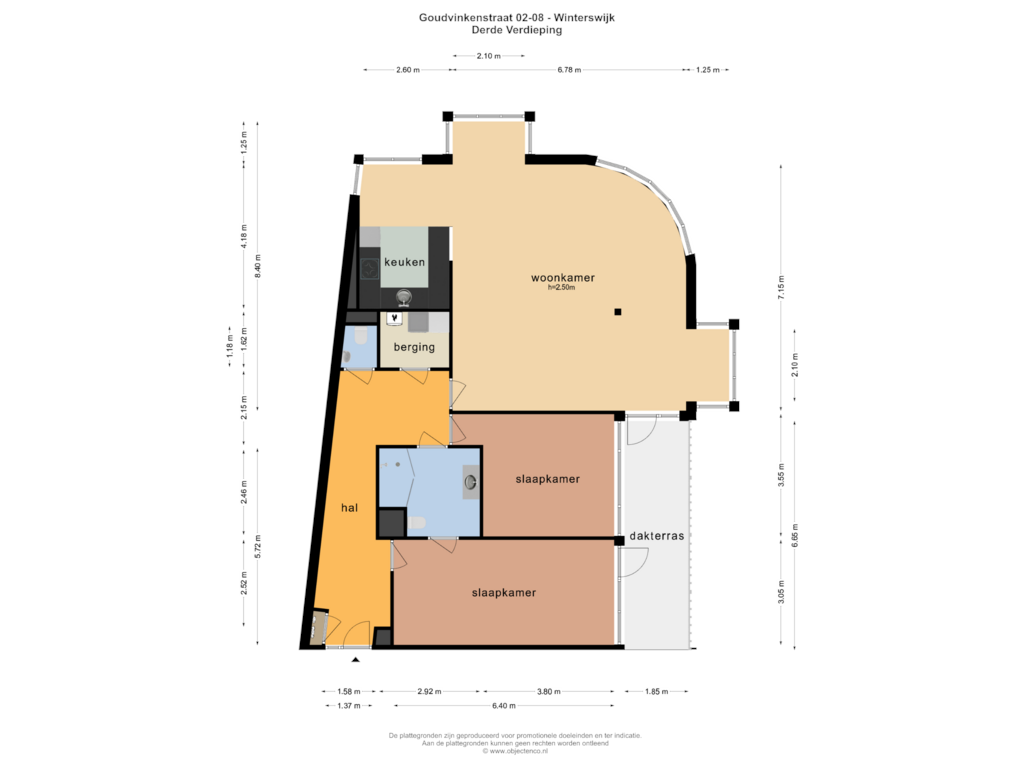 Bekijk plattegrond van DERDE VERDIEPING van Goudvinkenstraat 2-08