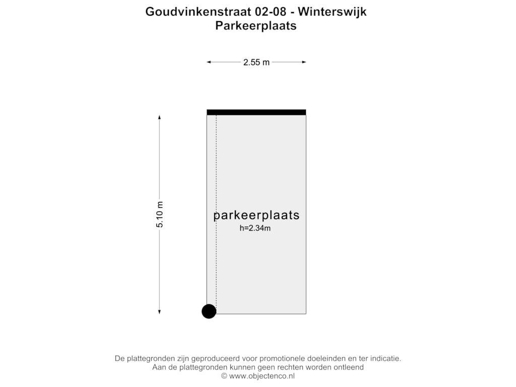 Bekijk plattegrond van PARKEERPLAATS van Goudvinkenstraat 2-08