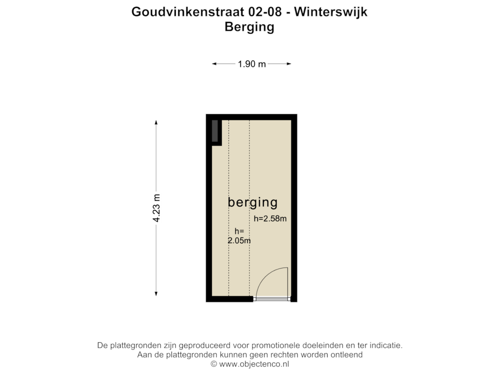 Bekijk plattegrond van BERGING van Goudvinkenstraat 2-08