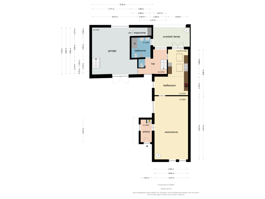 Bekijk plattegrond van begane grond van Kruisstraat 42