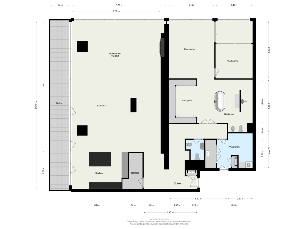 View floorplan of Verdieping 9 of Wilhelminakade 239