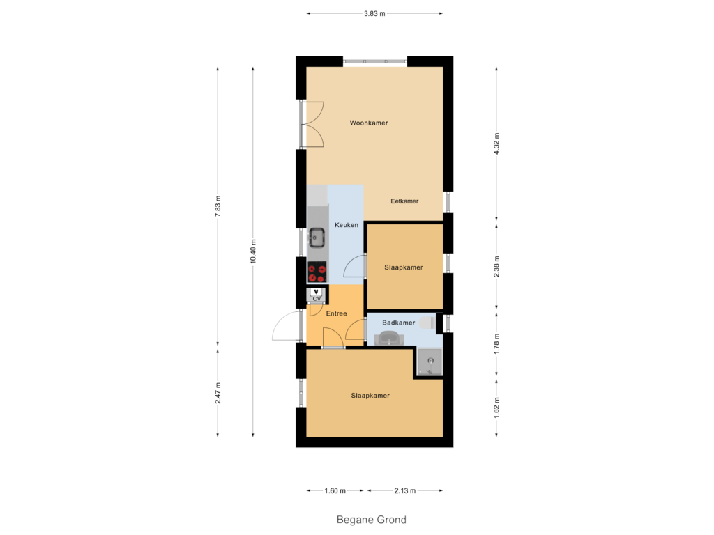 Bekijk plattegrond van Begane Grond van Molengroet 1-709