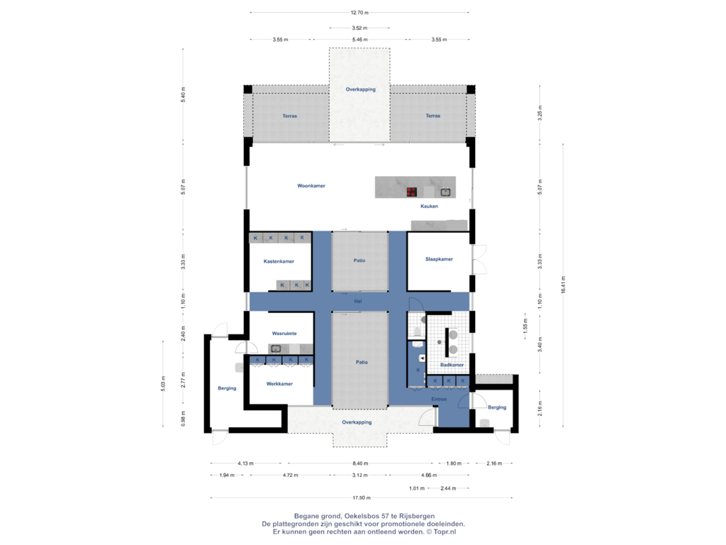 Bekijk plattegrond van begane grond van Oekelsbos 57