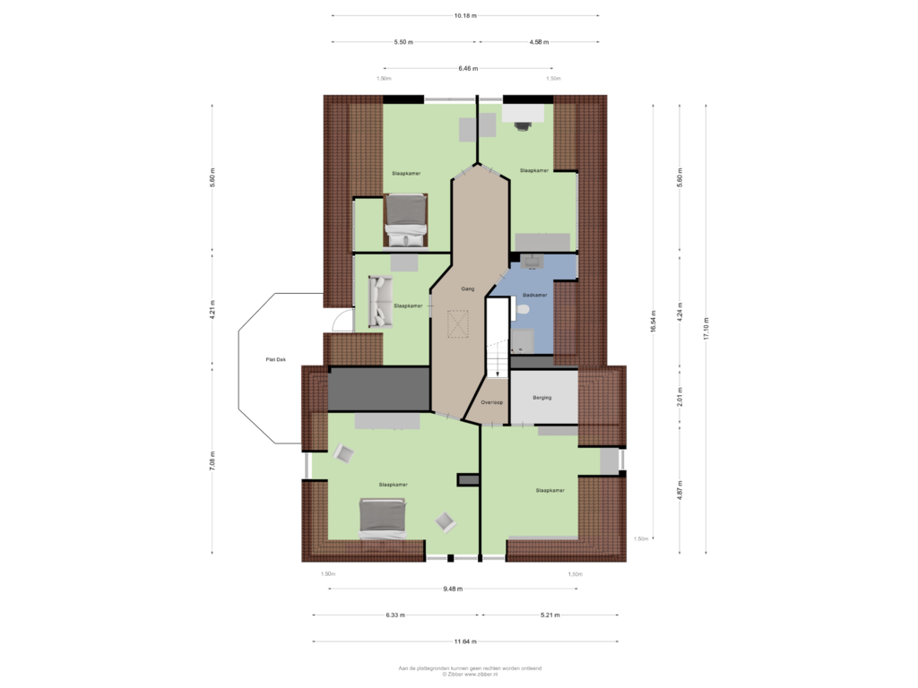 Bekijk plattegrond van Eerste Verdieping van Kruisstraat 1-A