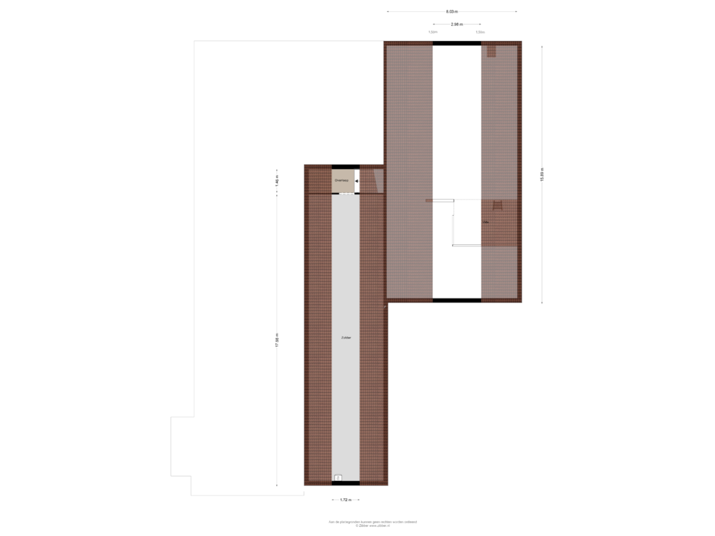 Bekijk plattegrond van Zolder van Kruisstraat 1-A