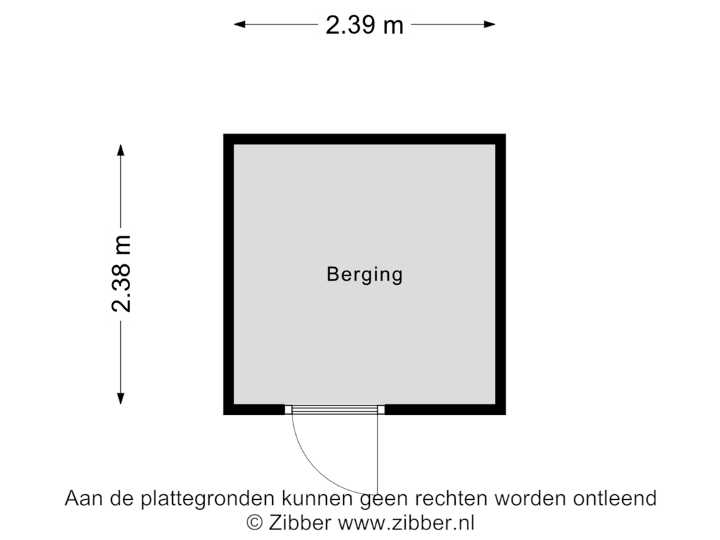 Bekijk plattegrond van Berging van Kruisstraat 1-A