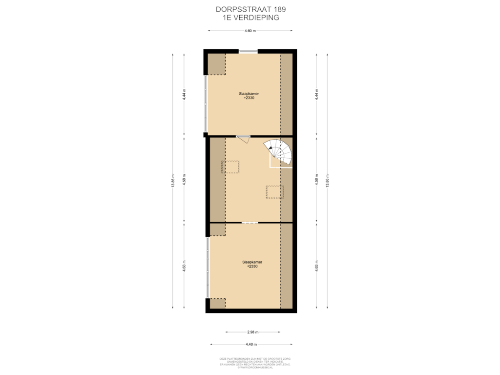 Bekijk plattegrond van 1E Verdieping van Dorpsstraat 189