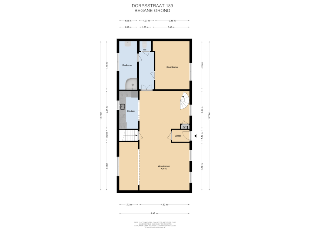 Bekijk plattegrond van Begane grond van Dorpsstraat 189