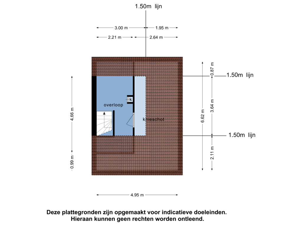 View floorplan of Zolder of Deventerstraat 73-2