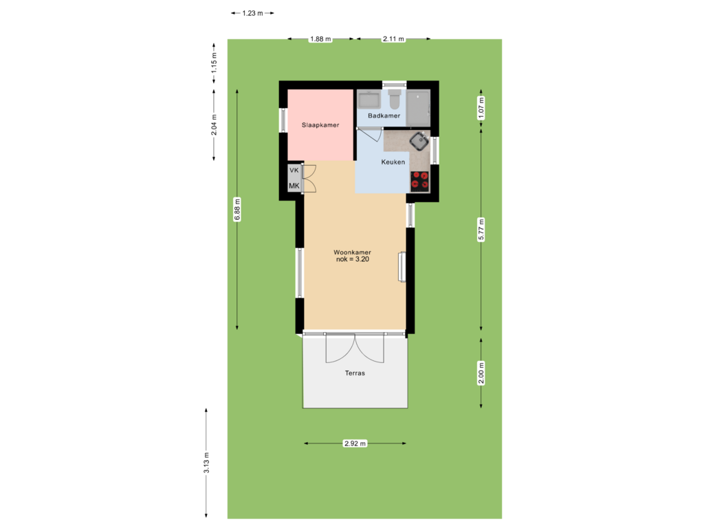 Bekijk plattegrond van perceel van Parkweg 2-V805