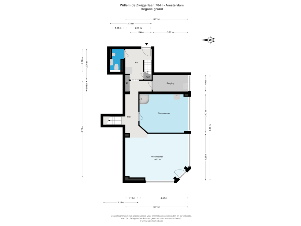 Bekijk plattegrond van Begane grond van Willem de Zwijgerlaan 70