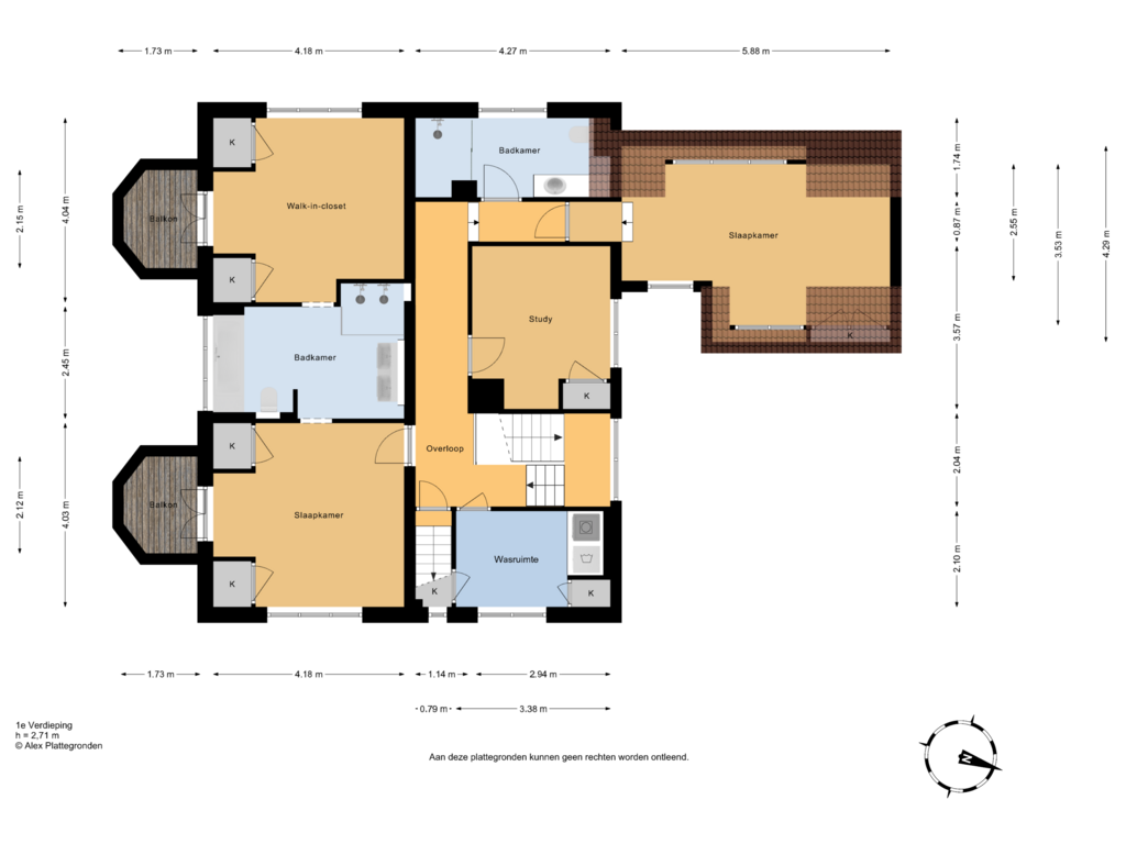 View floorplan of 1e Verdieping of Lijsterlaan 1