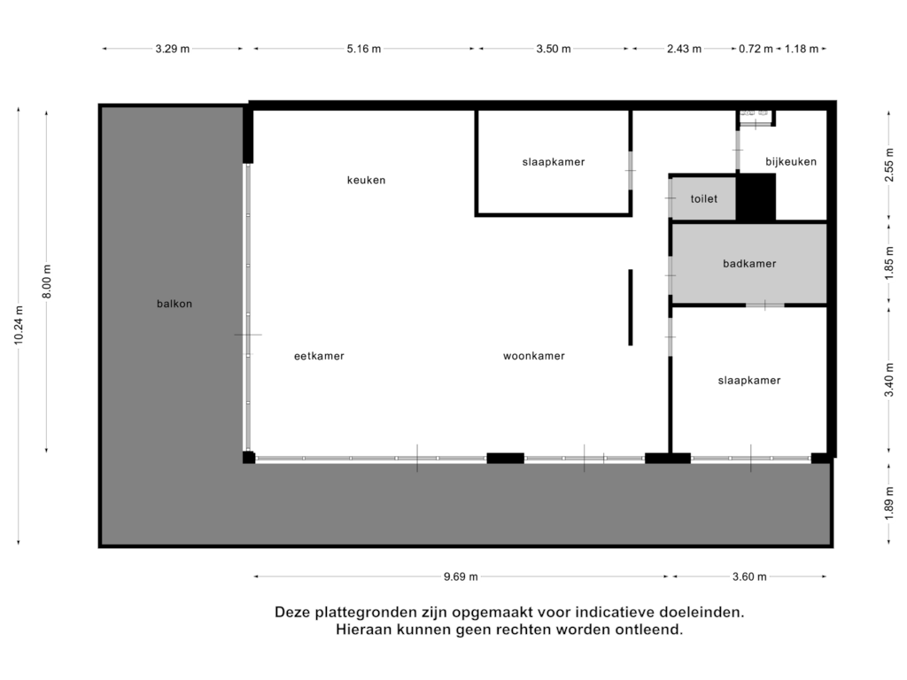 Bekijk plattegrond van Appartement van Muidenweg 1-H