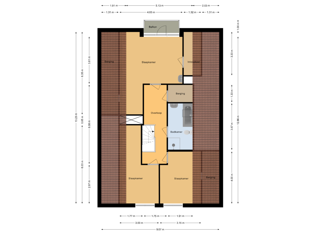 View floorplan of Eerste verdieping of Fazantstraat 7