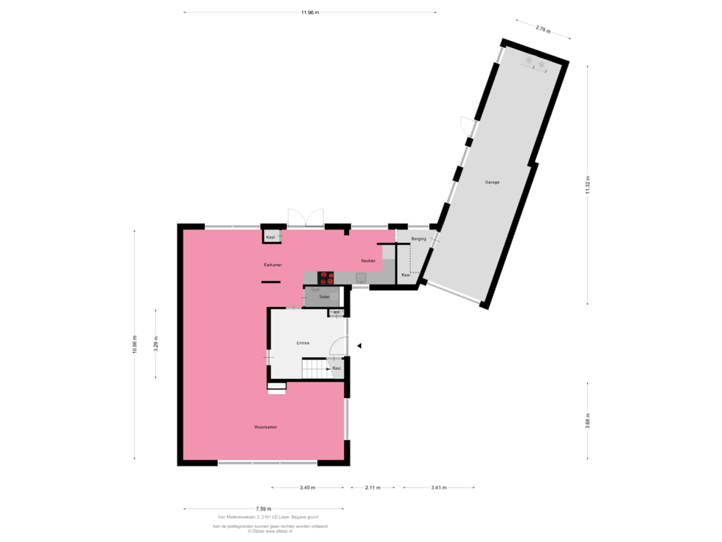 View floorplan of Begane Grond of van Matenesselaan 3