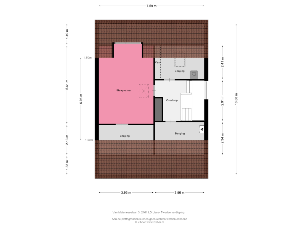 View floorplan of Tweede Verdieping of van Matenesselaan 3