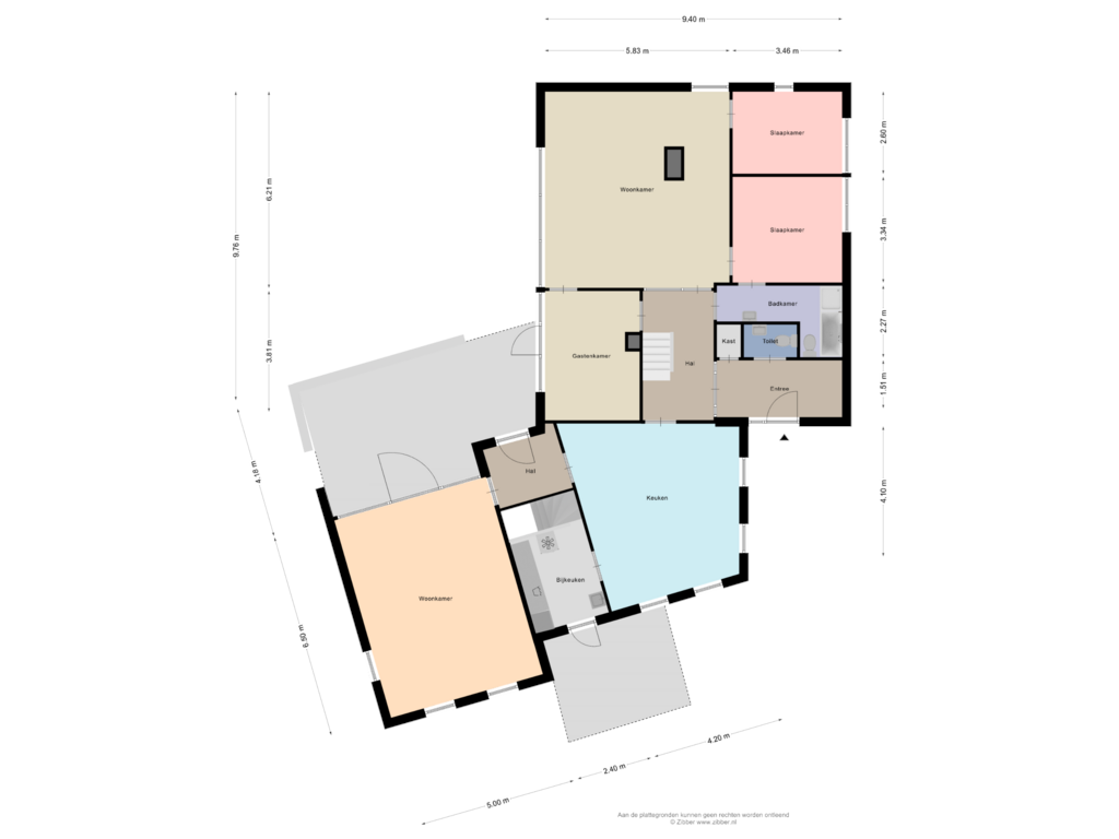 View floorplan of Begane Grond of Zuideinde 15