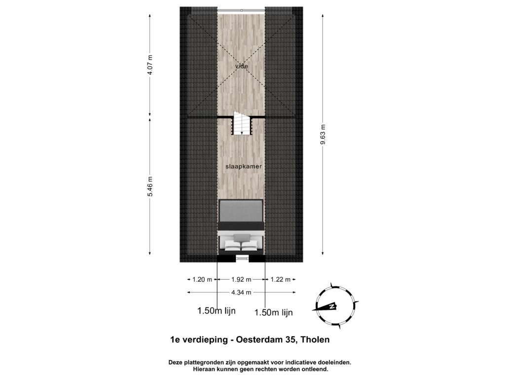 View floorplan of 1e verdieping of Oesterdam 35