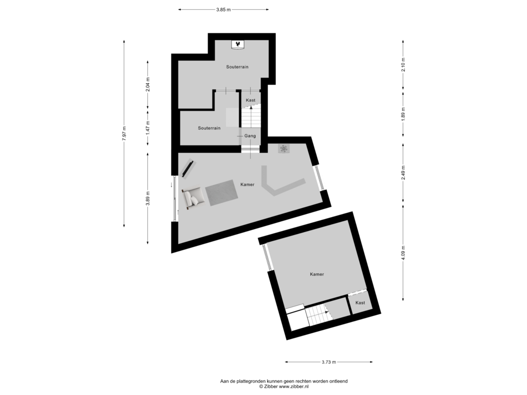 Bekijk plattegrond van Souterrain van Beekhuizenseweg 73