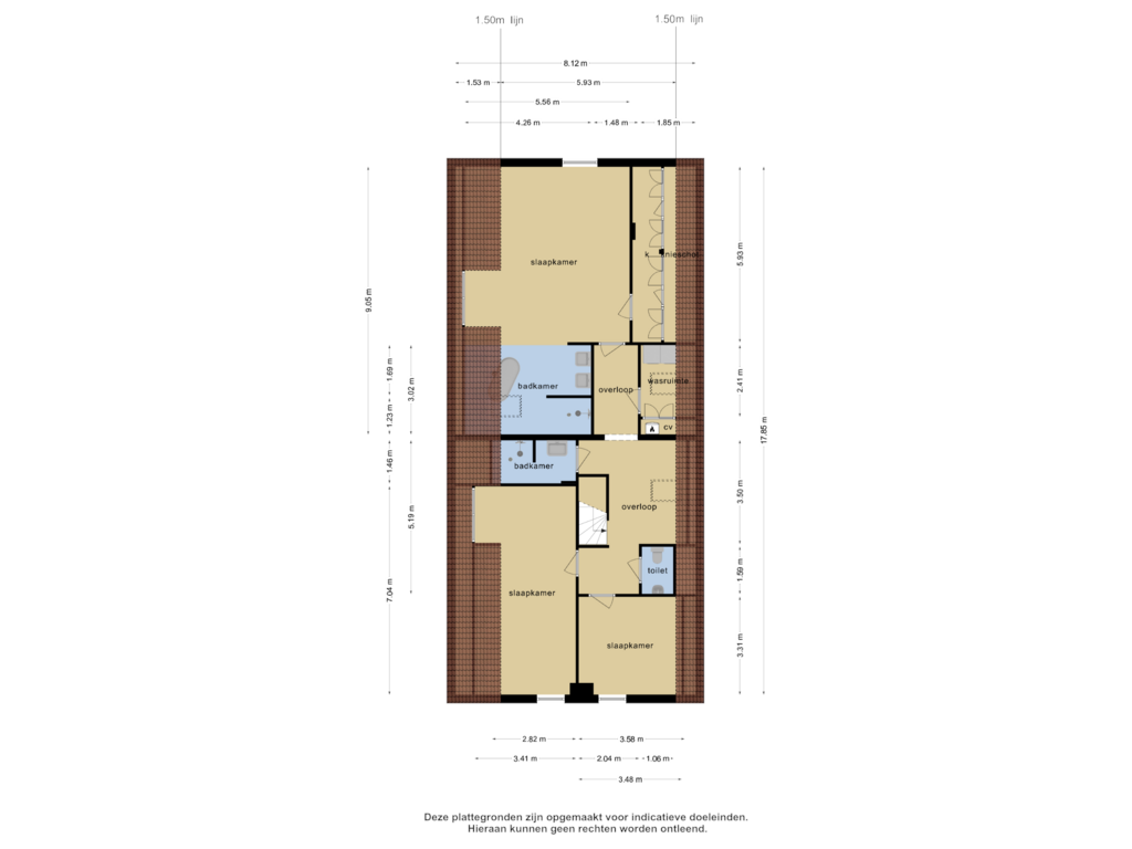 View floorplan of 1e verdieping of Soeterbeekseweg 21