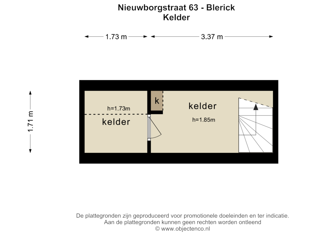 Bekijk plattegrond van Kelder van Nieuwborgstraat 63