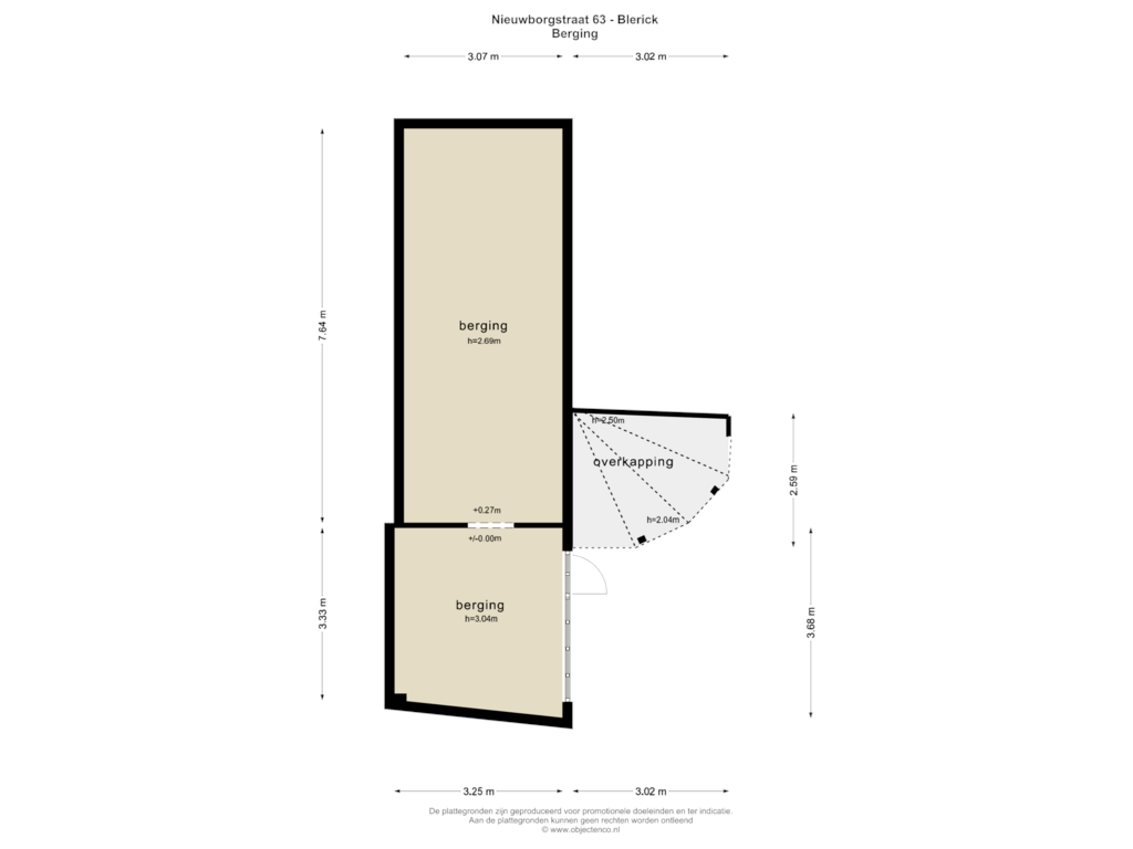 Bekijk plattegrond van Berging van Nieuwborgstraat 63