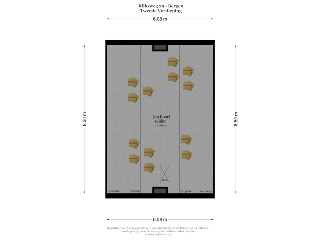 View floorplan of TWEEDE VERDIEPING of Rijksweg 29