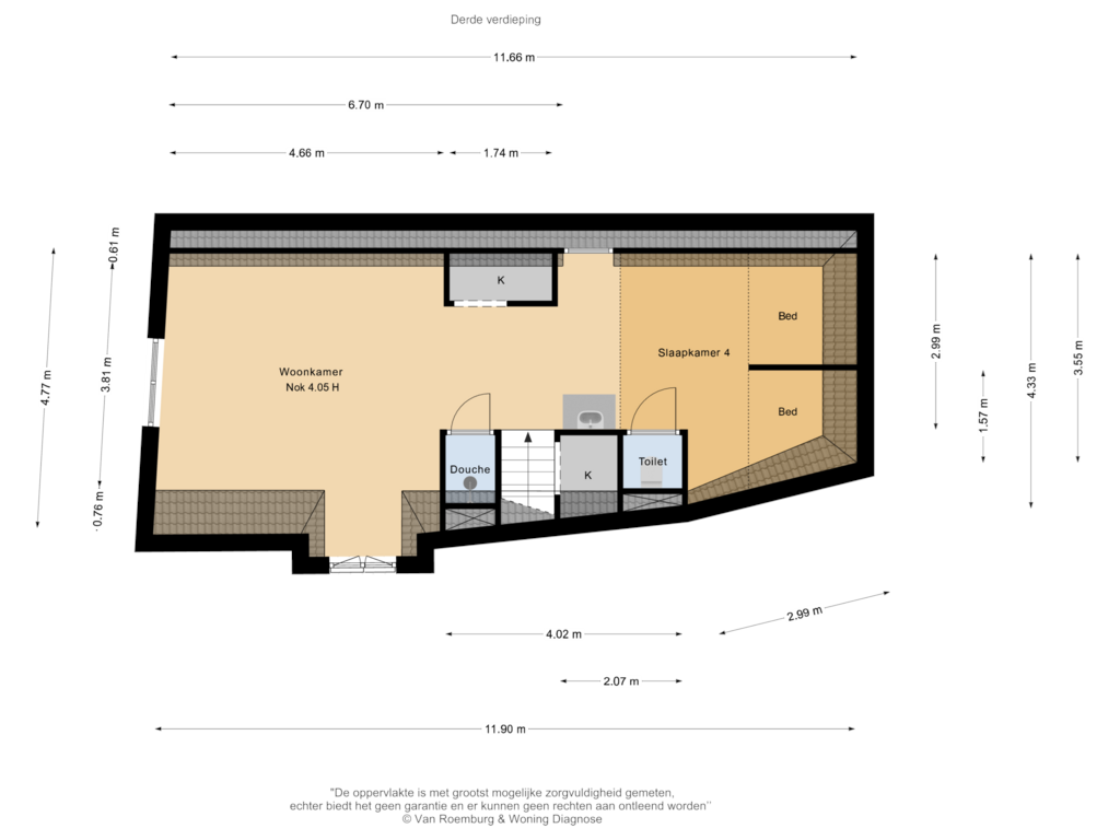 Bekijk plattegrond van Derde verdieping van Breed 38