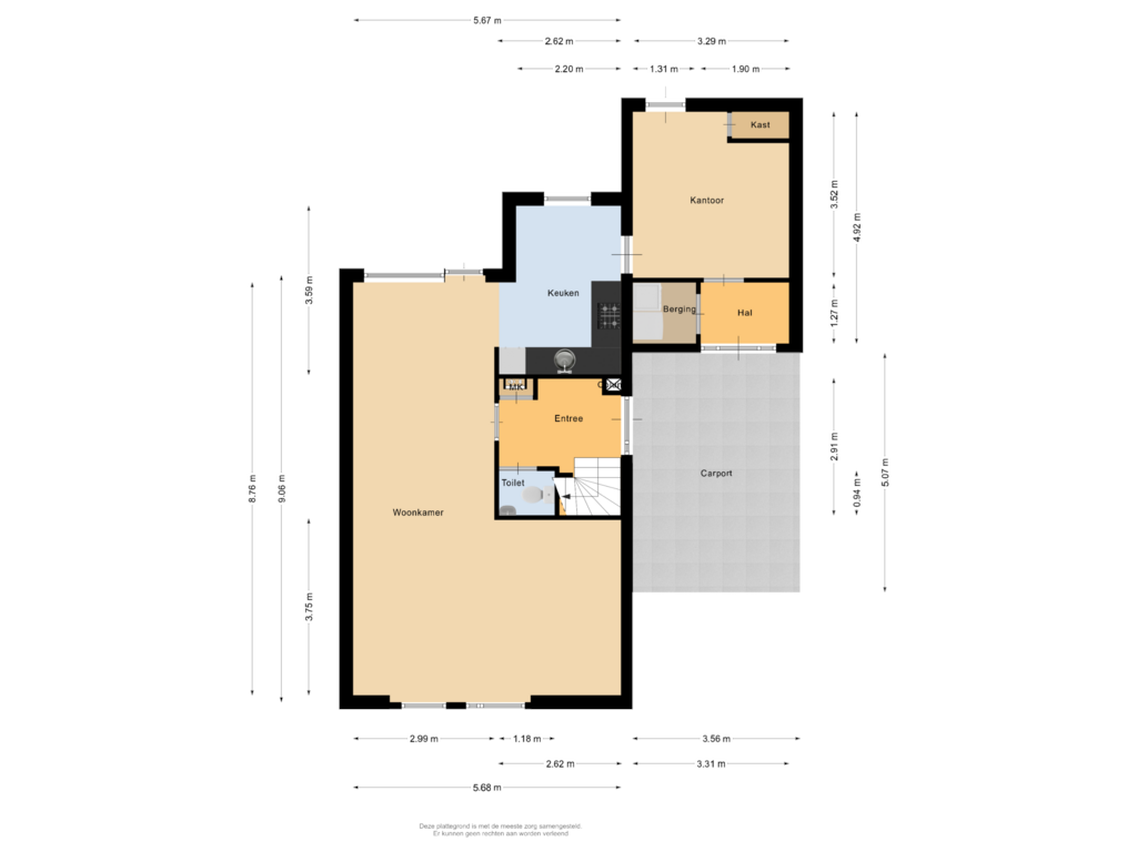 View floorplan of Begane grond  of Rembrandtpark 88