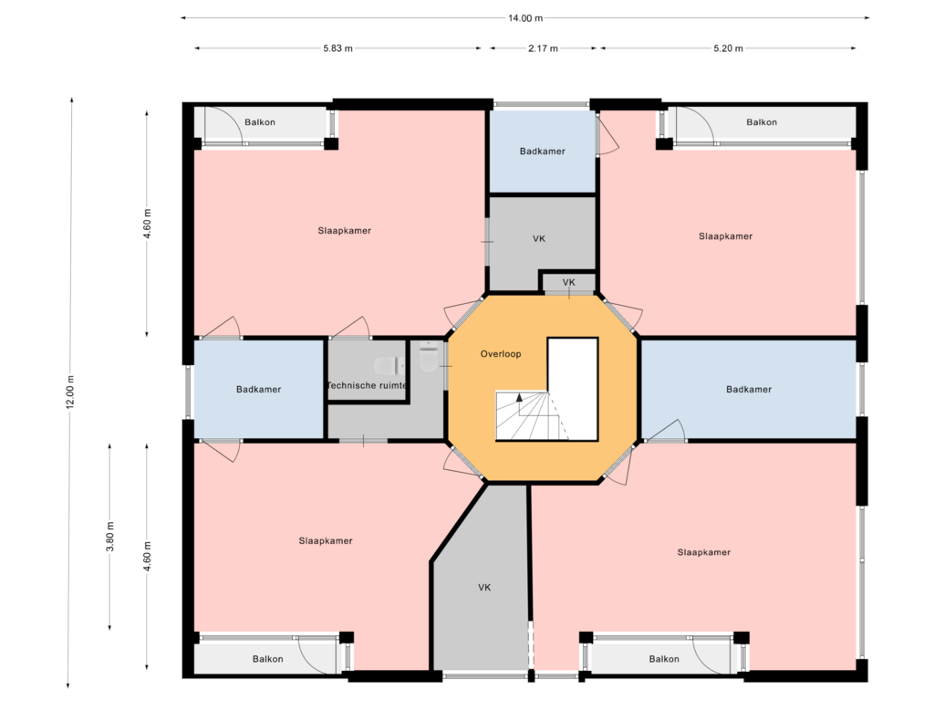 Bekijk plattegrond van eerste etage van Raaphorstlaan 23-B