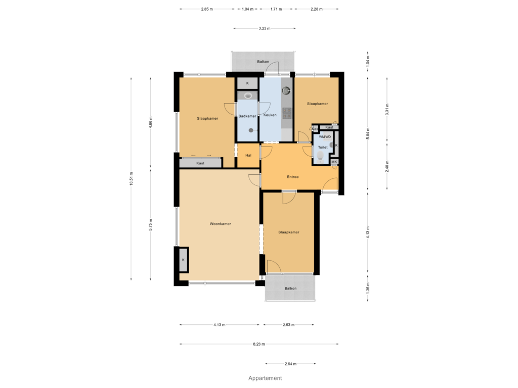 Bekijk plattegrond van Appartement van Akeleilaan 49