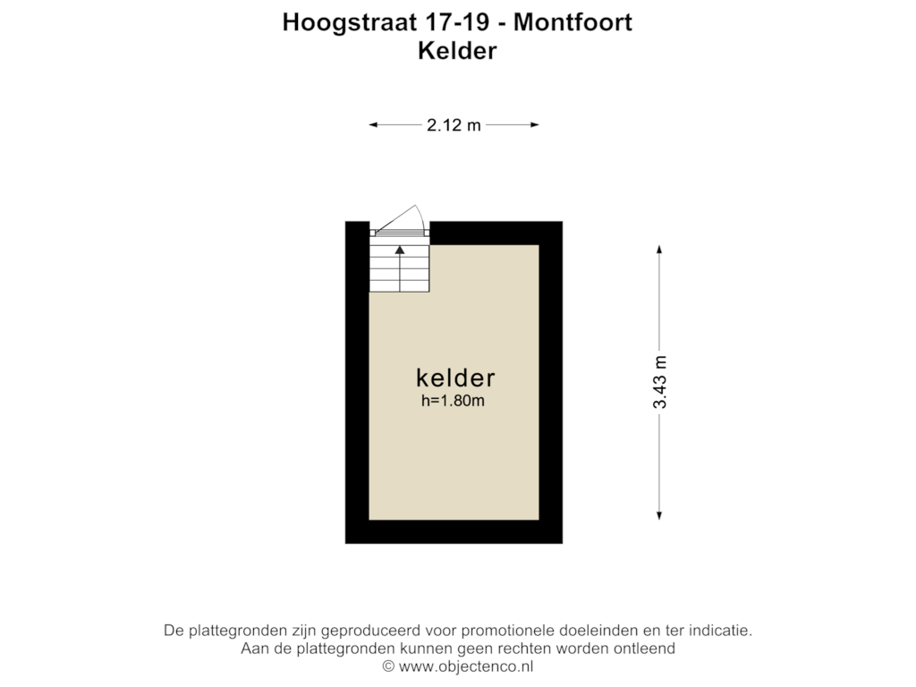 Bekijk plattegrond van KELDER van Hoogstraat 17