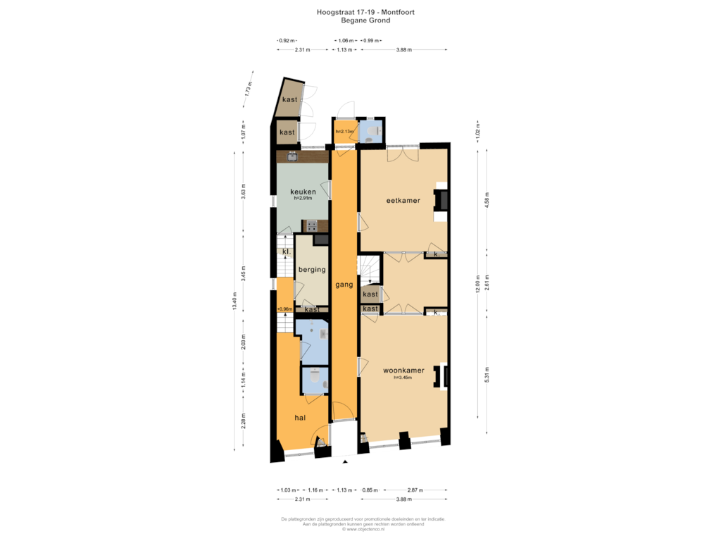 Bekijk plattegrond van BEGANE GROND van Hoogstraat 17