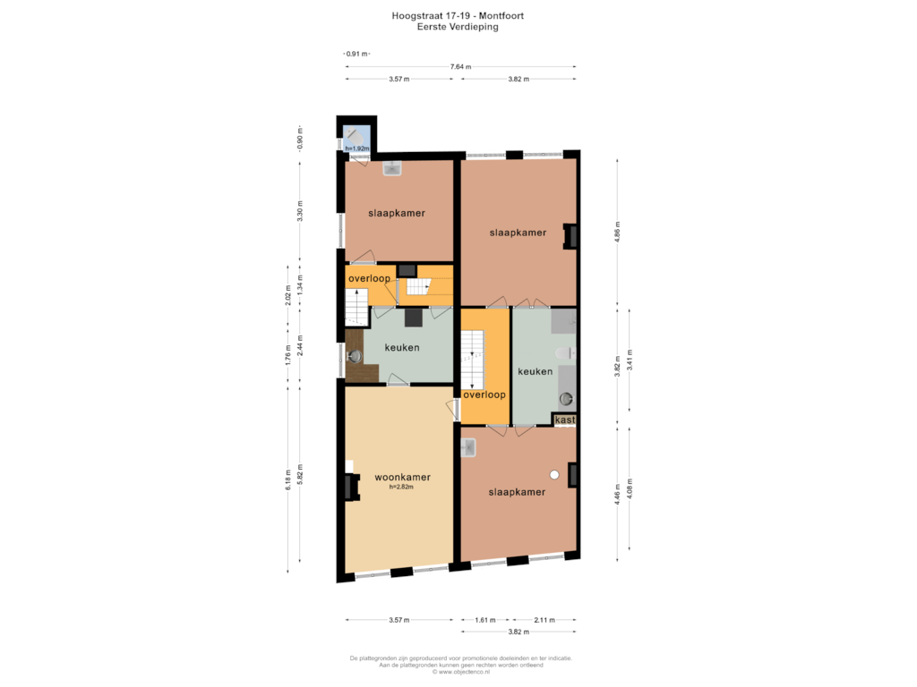 Bekijk plattegrond van EERSTE VERDIEPING van Hoogstraat 17