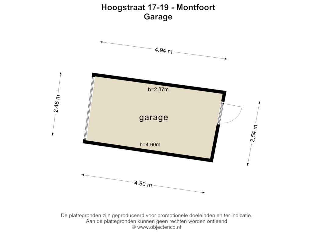 Bekijk plattegrond van GARAGE van Hoogstraat 17