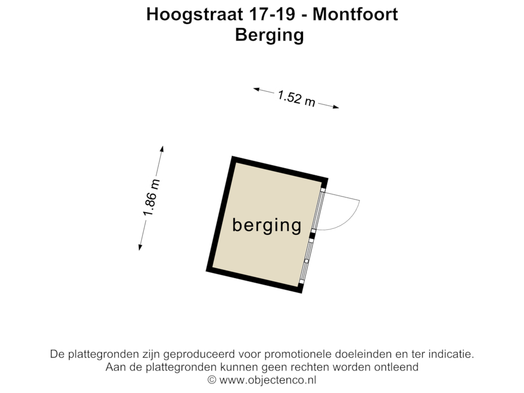 Bekijk plattegrond van BERGING van Hoogstraat 17