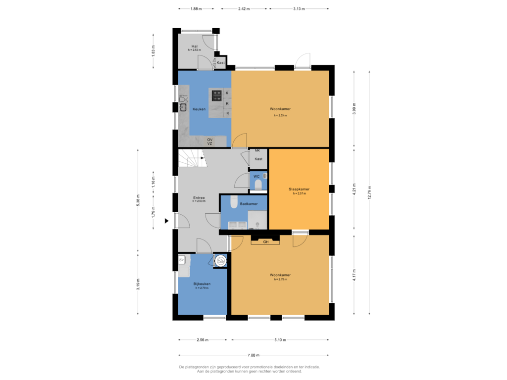 Bekijk plattegrond van Begane grond van Horthoekerweg 11