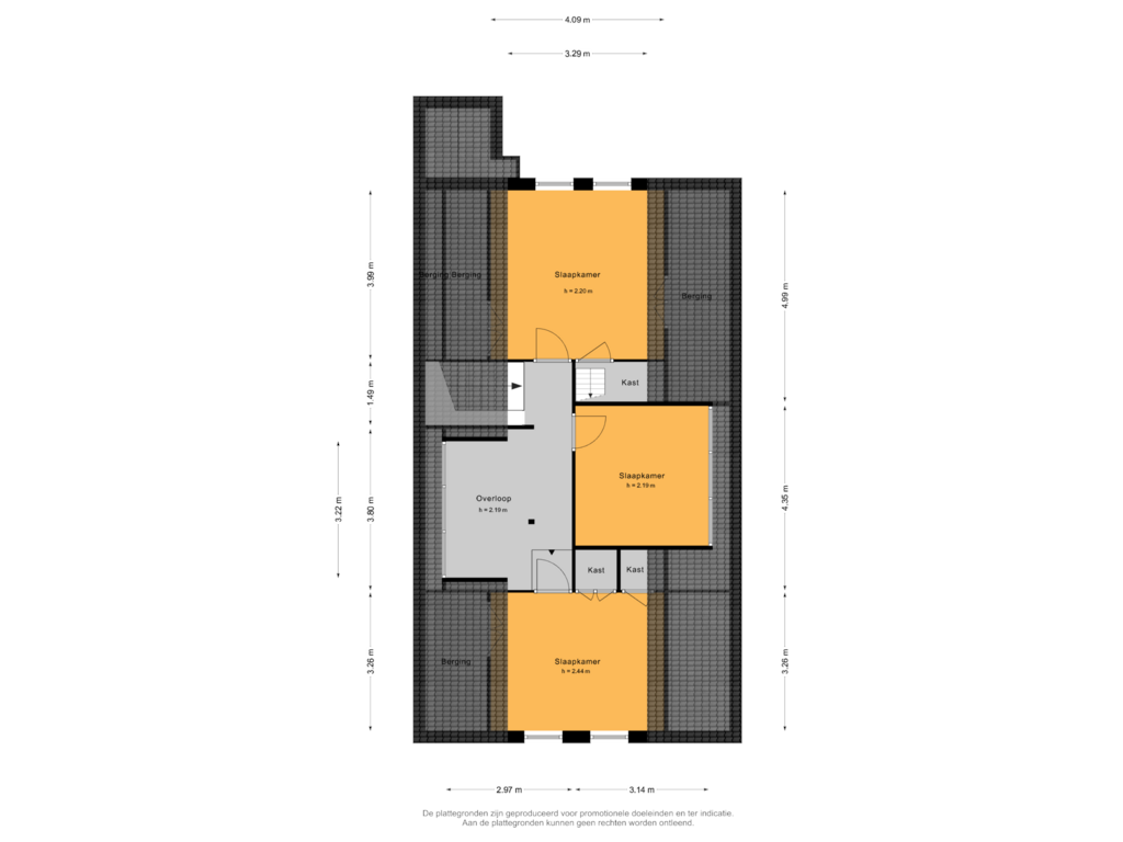 Bekijk plattegrond van 1e verdieping van Horthoekerweg 11